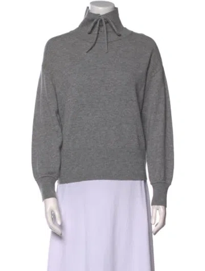 Pre-owned Sandro Wool Mock Neck Sweater In Gray