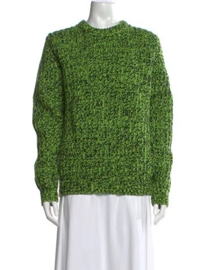 Pre-owned Sandro Wool Mock Neck Sweater In Green