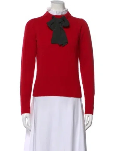 Pre-owned Sandro Wool Mock Neck Sweater In Red