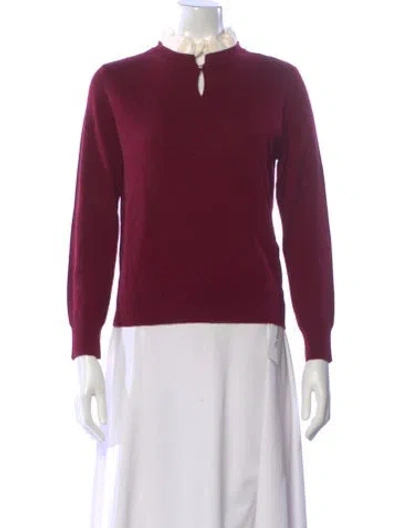 Pre-owned Sandro Wool Mock Neck Sweater W/ Tags In Burgundy