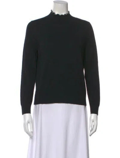 Pre-owned Sandro Wool Mock Neck Top In Black