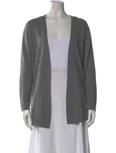 Pre-owned Sandro Wool Open Front Sweater In Gray