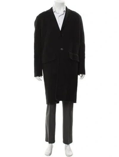 Pre-owned Sandro Wool Overcoat In Black