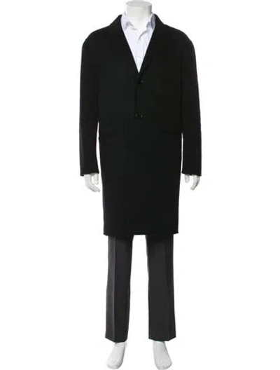 Pre-owned Sandro Wool Overcoat In Black