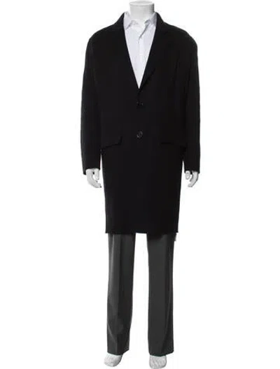 Pre-owned Sandro Wool Overcoat In Black