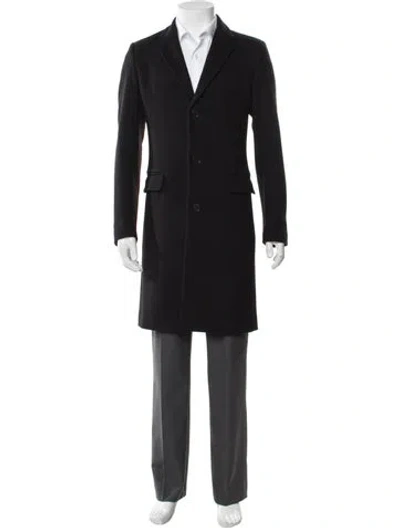 Pre-owned Sandro Wool Overcoat In Black
