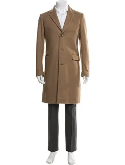 Pre-owned Sandro Wool Overcoat In Brown