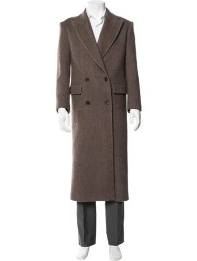 Pre-owned Sandro Wool Overcoat In Brown
