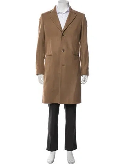 Pre-owned Sandro Wool Overcoat In Brown