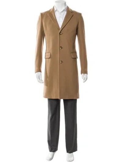 Pre-owned Sandro Wool Overcoat In Neutral