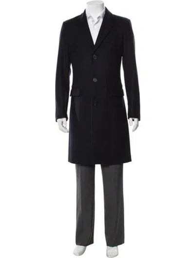 Pre-owned Sandro Wool Overcoat W/ Tags In Blue