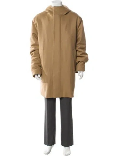 Pre-owned Sandro Wool Overcoat W/ Tags In Neutral