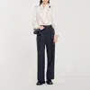 Sandro Wool Pants In Blue