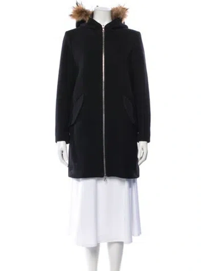 Pre-owned Sandro Wool Parka In Black