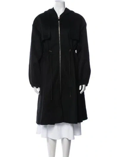Pre-owned Sandro Wool Parka In Black