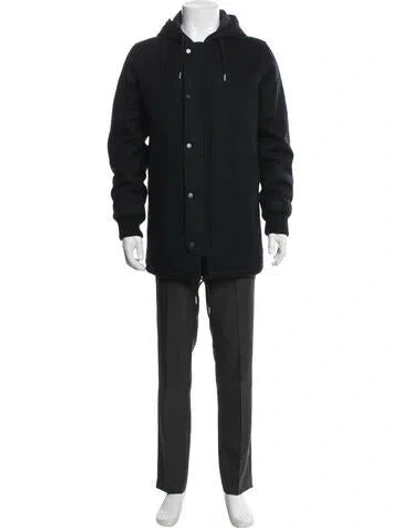 Pre-owned Sandro Wool Parka In Blue
