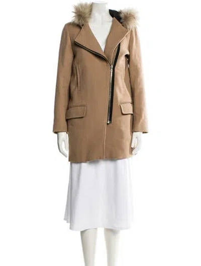 Pre-owned Sandro Wool Parka In Neutral