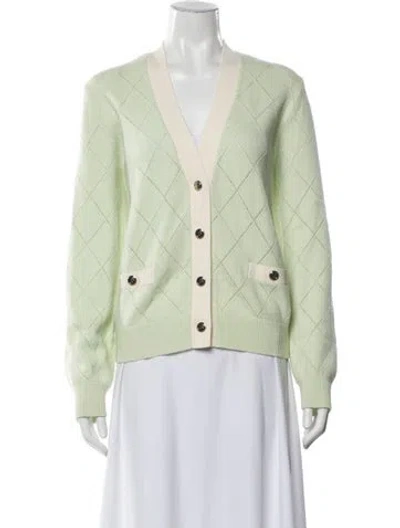 Pre-owned Sandro Wool Patterned Sweater In Green