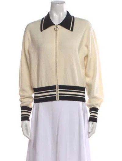 Pre-owned Sandro Wool Patterned Sweater In Neutral