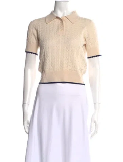 Pre-owned Sandro Wool Patterned Sweater In Neutral