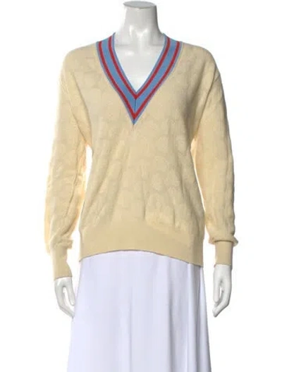 Pre-owned Sandro Wool Patterned Sweater In Neutrals