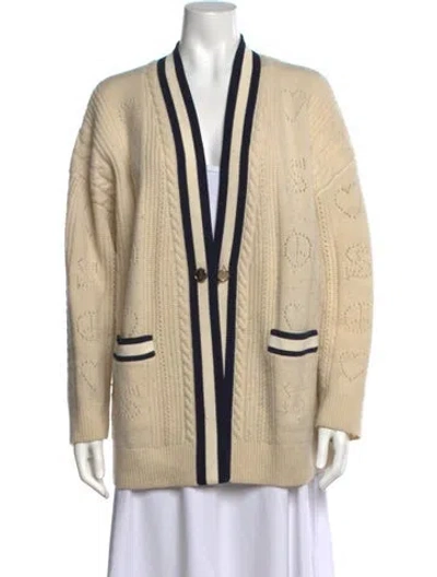 Pre-owned Sandro Wool Patterned Sweater In Neutrals