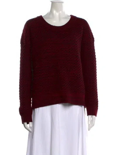 Pre-owned Sandro Wool Patterned Sweater In Red
