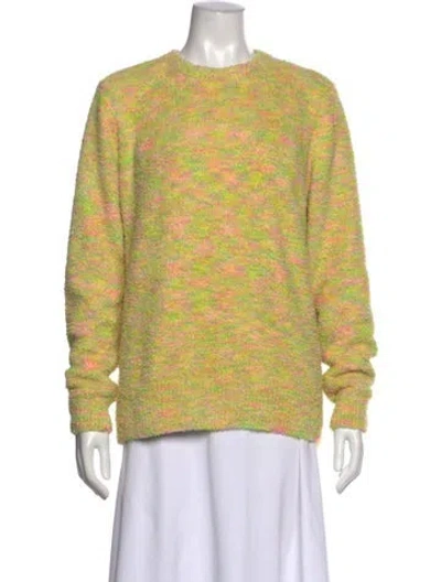Pre-owned Sandro Wool Patterned Sweatshirt In Yellow