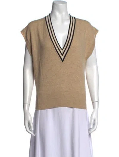 Pre-owned Sandro Wool Patterned Top In Neutrals