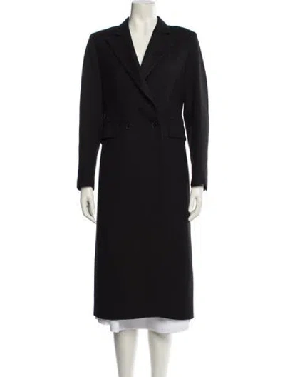 Pre-owned Sandro Wool Peacoat In Black