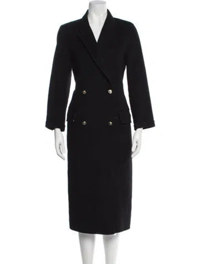 Pre-owned Sandro Wool Peacoat In Black