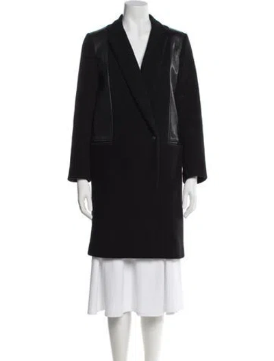 Pre-owned Sandro Wool Peacoat In Black