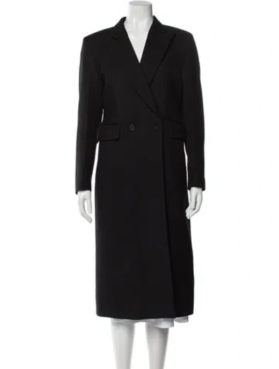 Pre-owned Sandro Wool Peacoat In Black