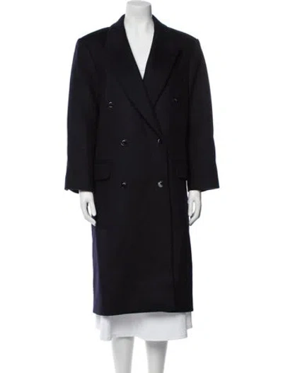 Pre-owned Sandro Wool Peacoat In Blue