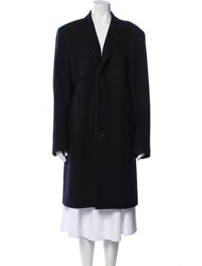 Pre-owned Sandro Wool Peacoat In Blue