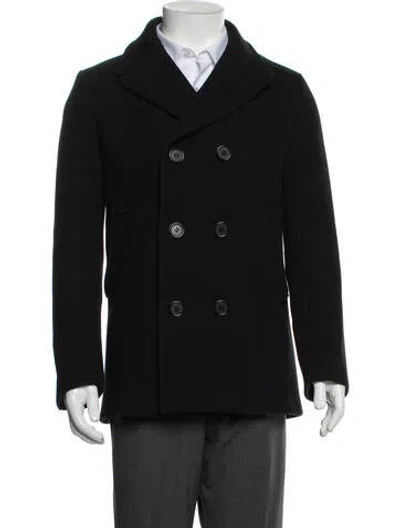 Pre-owned Sandro Wool Peacoat In Blue