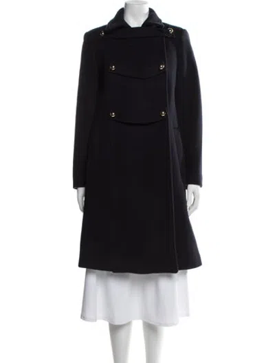 Pre-owned Sandro Wool Peacoat In Blue