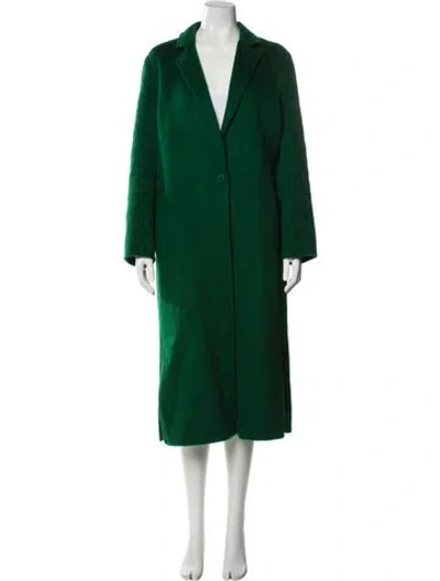 Pre-owned Sandro Wool Peacoat In Green
