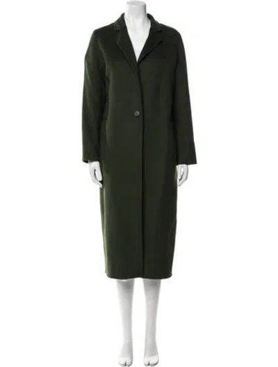 Pre-owned Sandro Wool Peacoat In Green