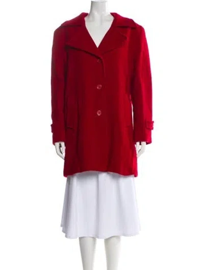 Pre-owned Sandro Wool Peacoat In Red