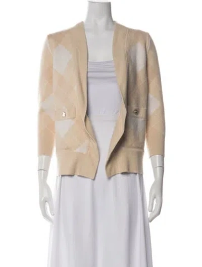 Pre-owned Sandro Wool Plaid Print Jacket In Neutrals