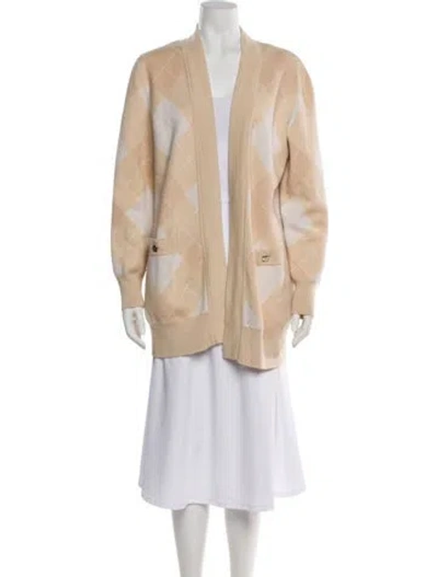 Pre-owned Sandro Wool Plaid Print Sweater In Neutral