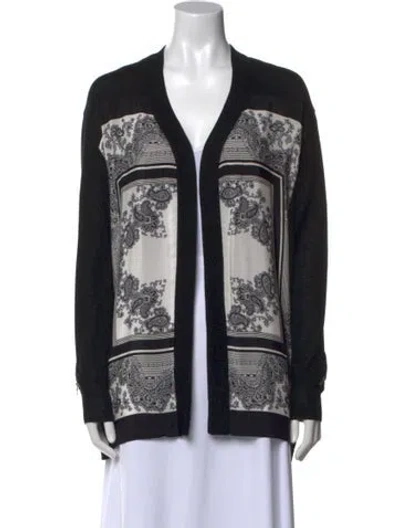 Pre-owned Sandro Wool Printed Sweater In Black