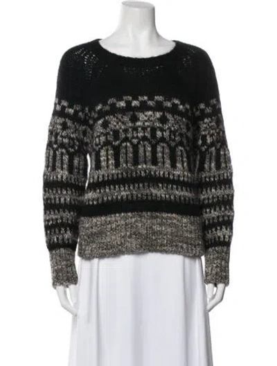Pre-owned Sandro Wool Printed Sweater In Black