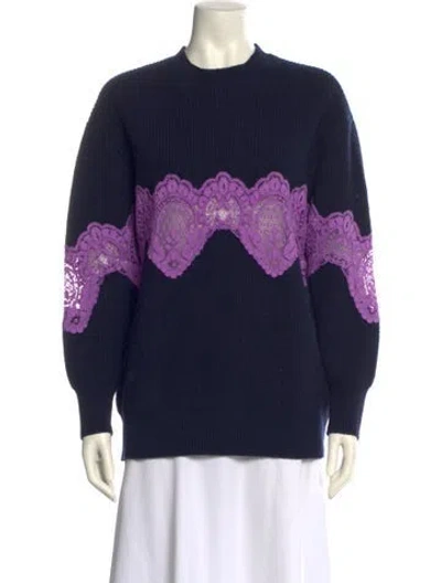 Pre-owned Sandro Wool Printed Sweater In Blue