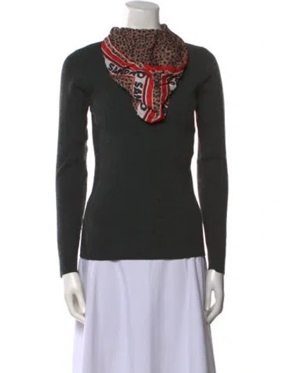 Pre-owned Sandro Wool Printed Sweater In Gray