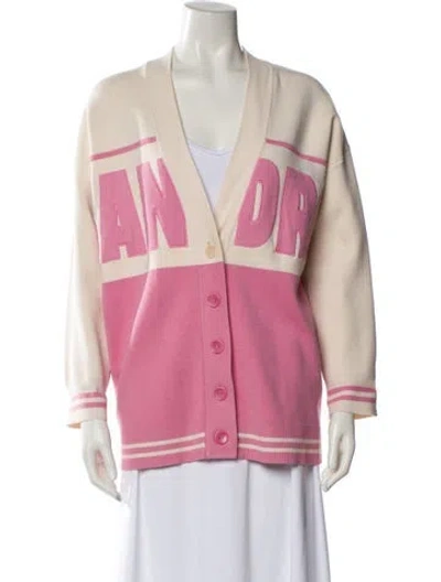 Pre-owned Sandro Wool Printed Sweater In Pink
