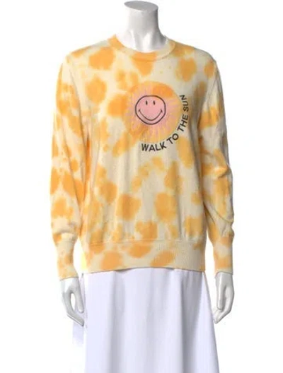 Pre-owned Sandro Wool Printed Sweater In Yellow