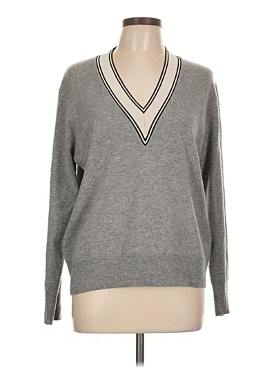 Pre-owned Sandro Wool Pullover Sweater In Gray