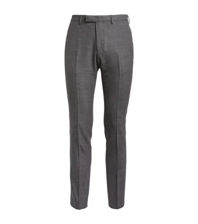 Sandro Wool-rich Tailored Trousers In Black